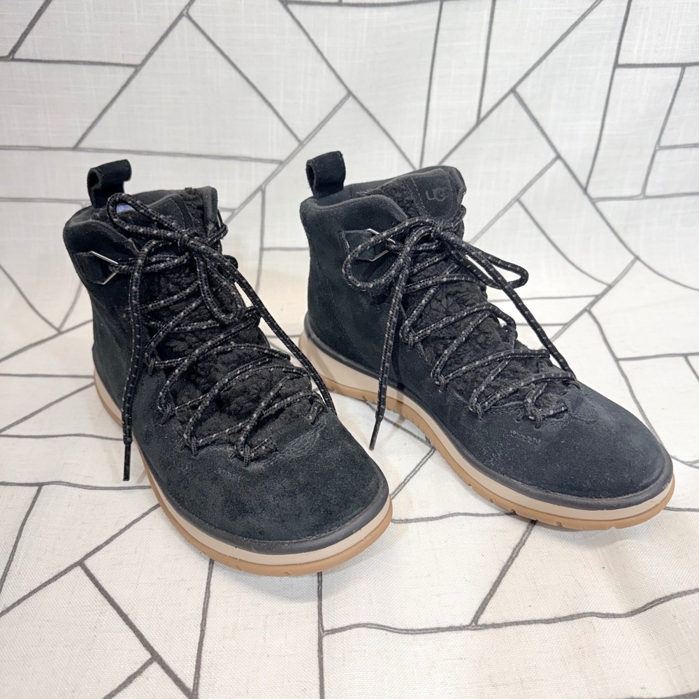 UGG Lakesider Heritage Mid Boot 6 Black Waterproof Suede Hiker Sneaker 1121020